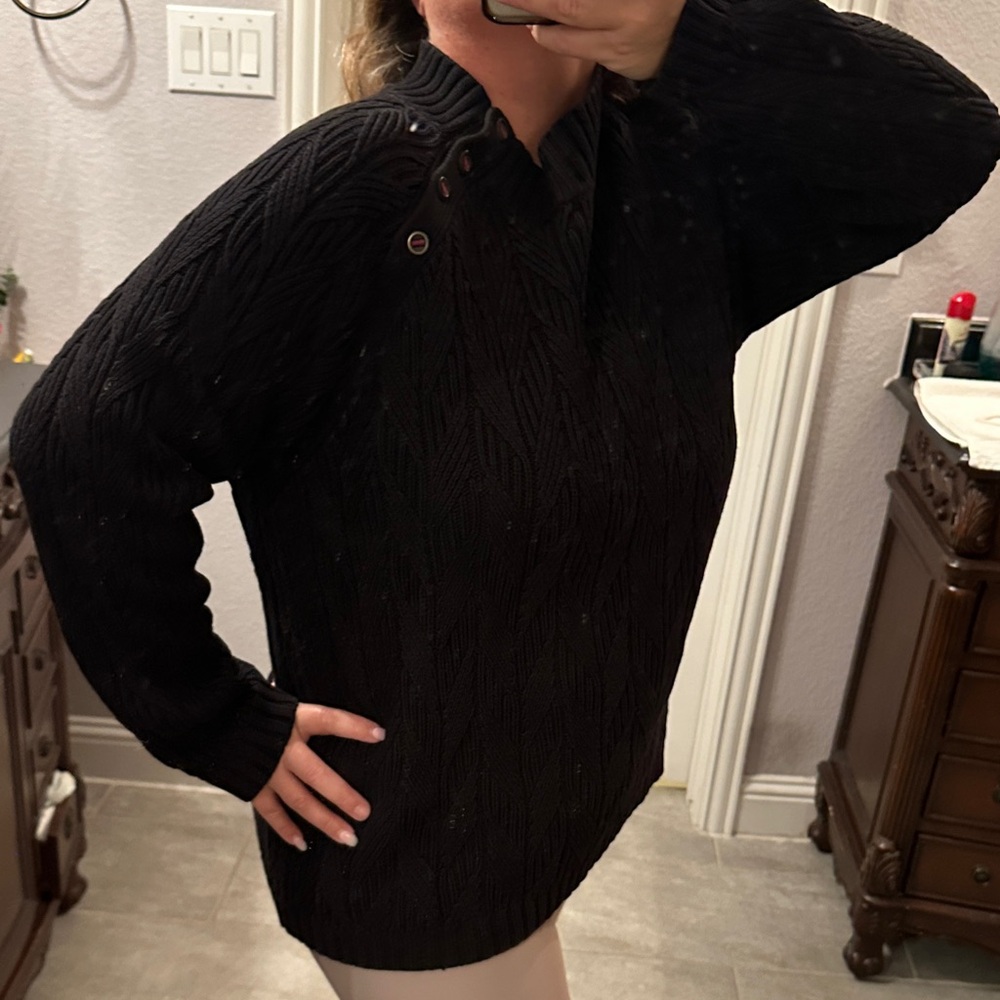 Black Cowl Neck Sweater